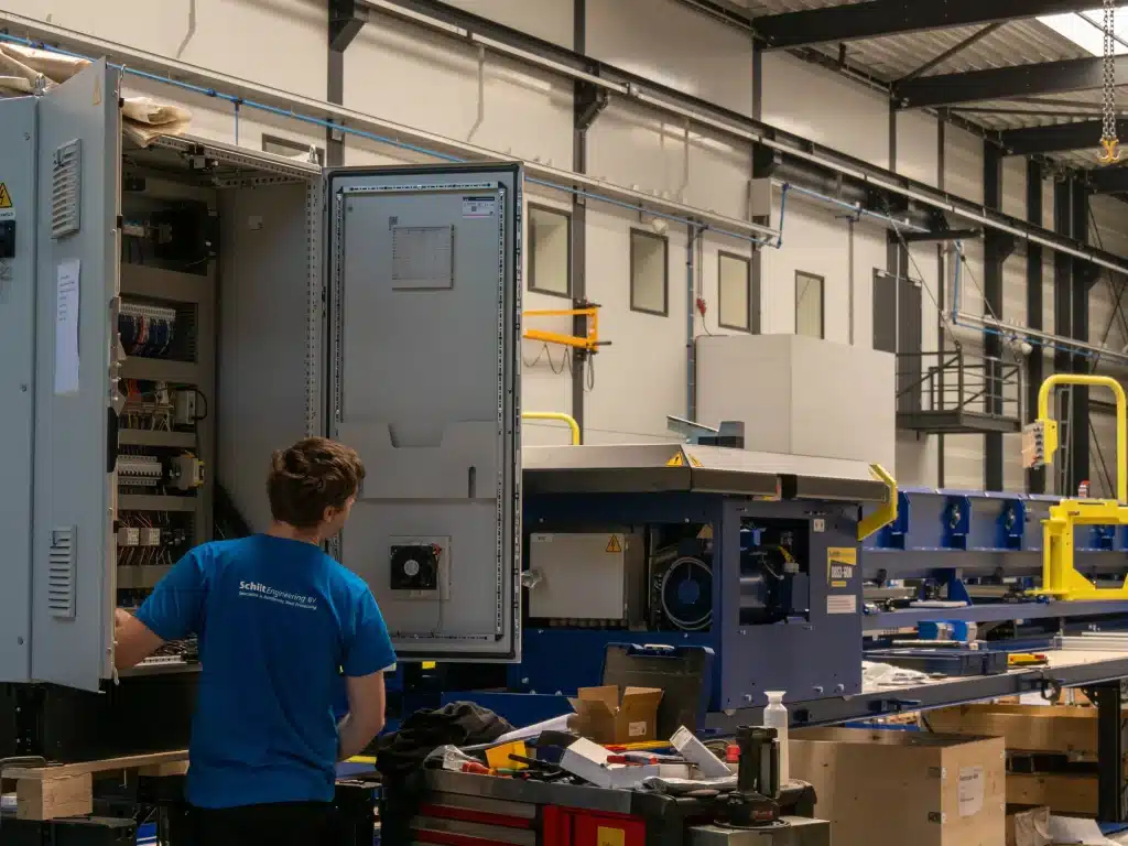 Schilt medewerker installatie besturingskast